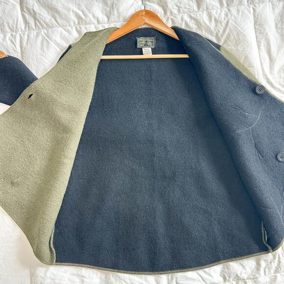 South Wool 100% Wool Leaf Appliqué Asymmetrical Jacket Cardigan Size Small - Picture 5 of 5